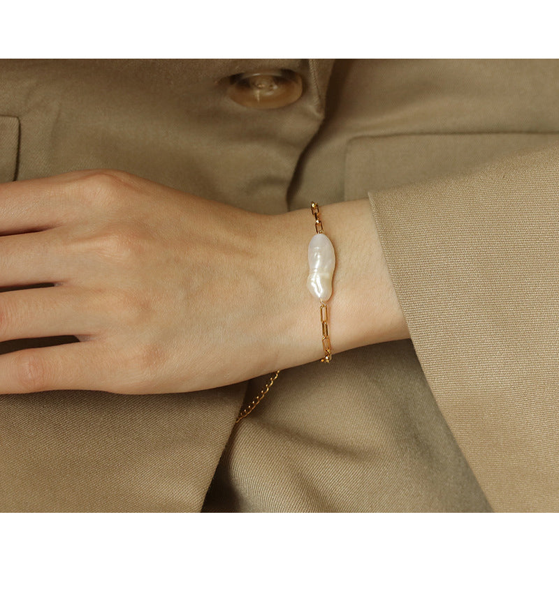 Baroque real pearl bracelet