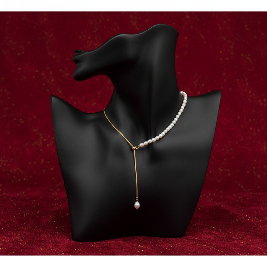 Baroque Pearl Necklace With Water Powder