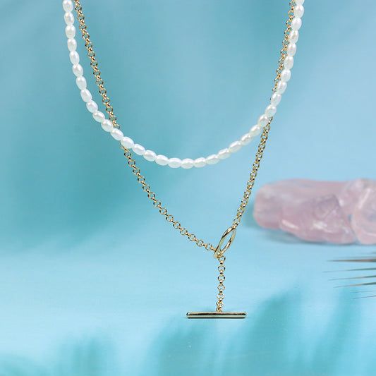 New Freshwater Pearl Overlaid Necklace