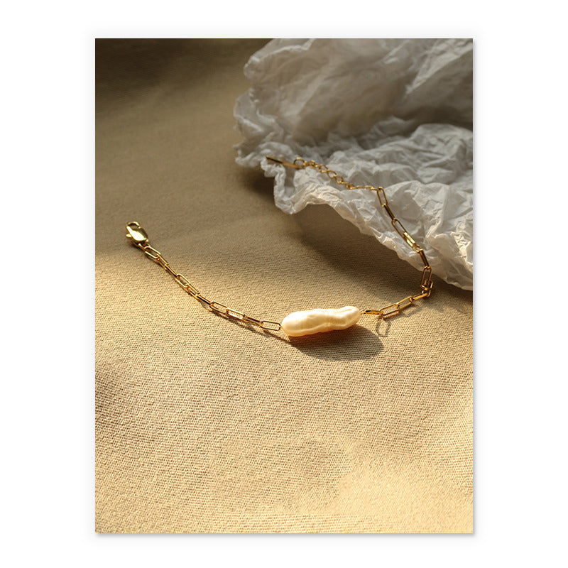 Baroque real pearl bracelet