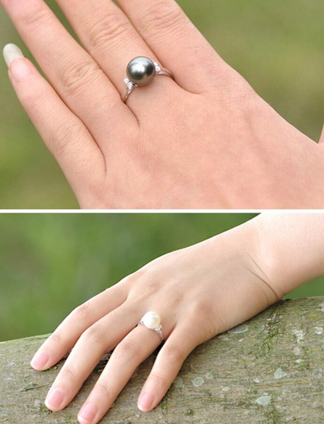 Natural freshwater pearl ring personality opening