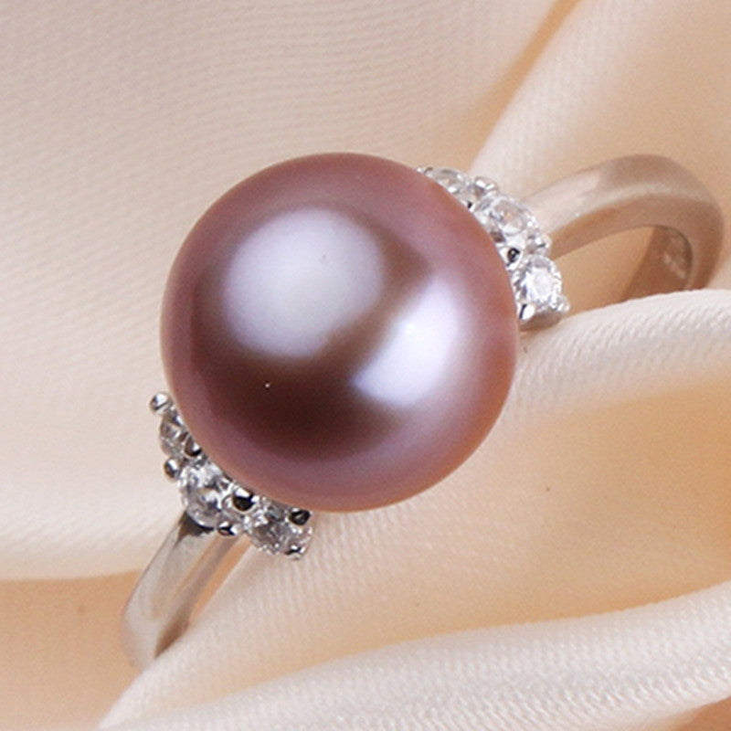 Natural freshwater pearl ring personality opening