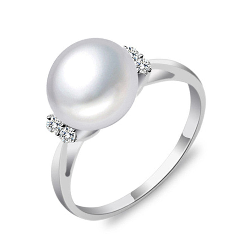 Natural freshwater pearl ring personality opening
