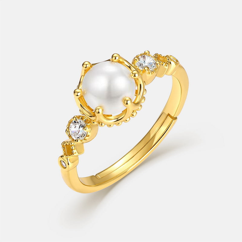 Retro Natural Freshwater Pearl Ring
