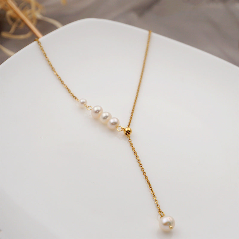 Women's Fresh Water Pearl Grace Clavicle Chain