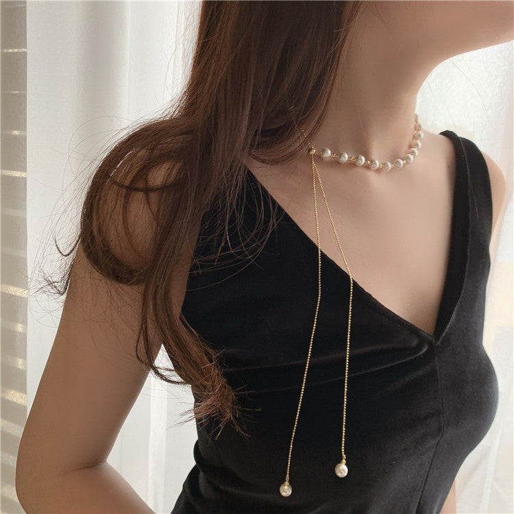 Women's Multi-tassel Long Freshwater Pearl Necklace