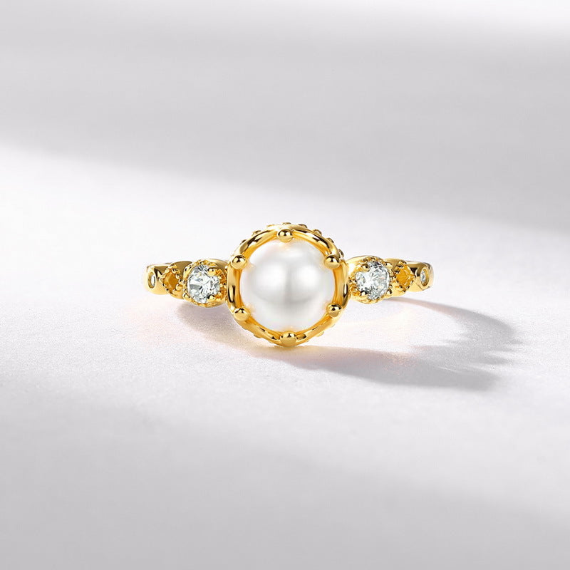 Retro Natural Freshwater Pearl Ring