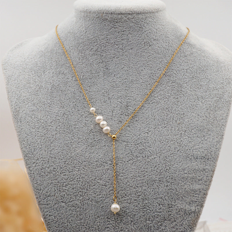 Women's Fresh Water Pearl Grace Clavicle Chain