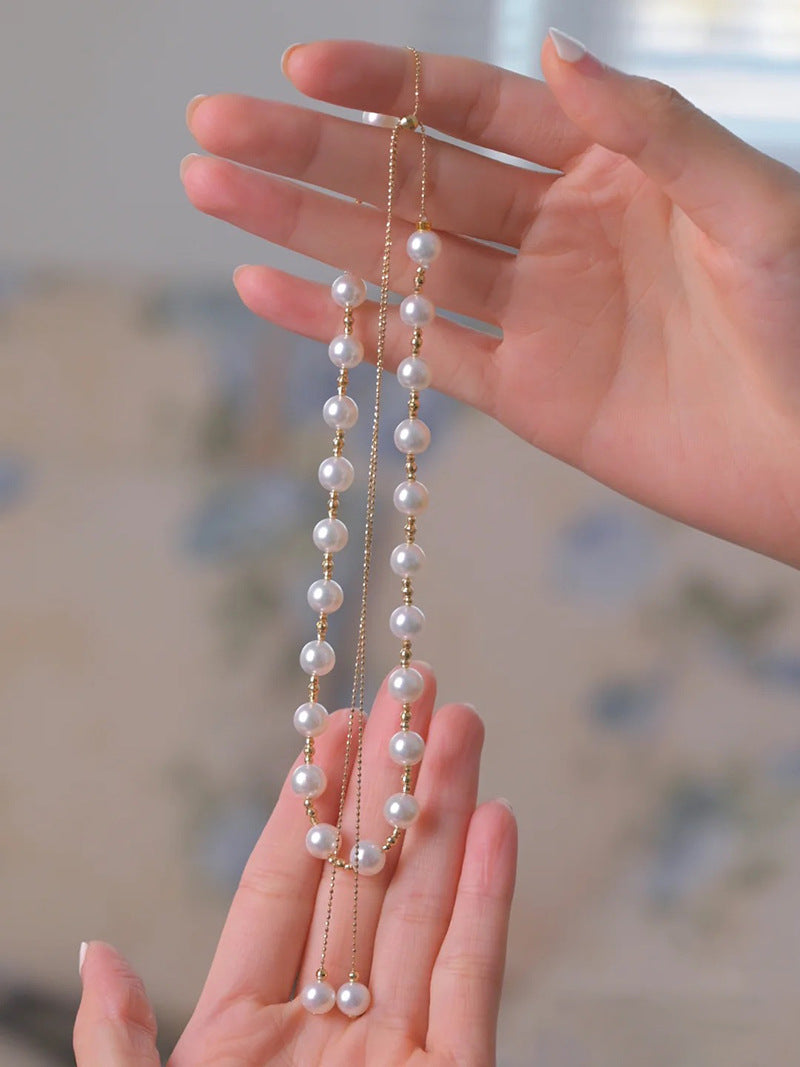Women's Multi-tassel Long Freshwater Pearl Necklace