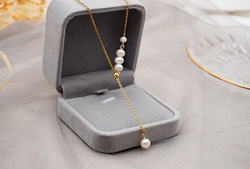 Women's Fresh Water Pearl Grace Clavicle Chain