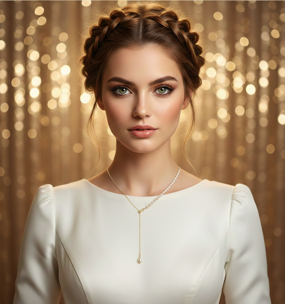 Natural Freshwater Pearl Panel Necklace