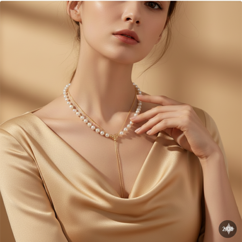 Women's Multi-tassel Long Freshwater Pearl Necklace