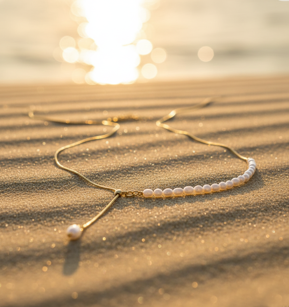 Natural Freshwater Pearl Panel Necklace