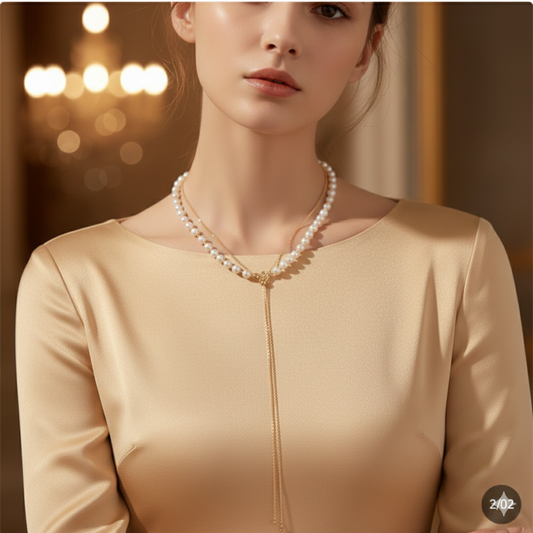 Women's Multi-tassel Long Freshwater Pearl Necklace