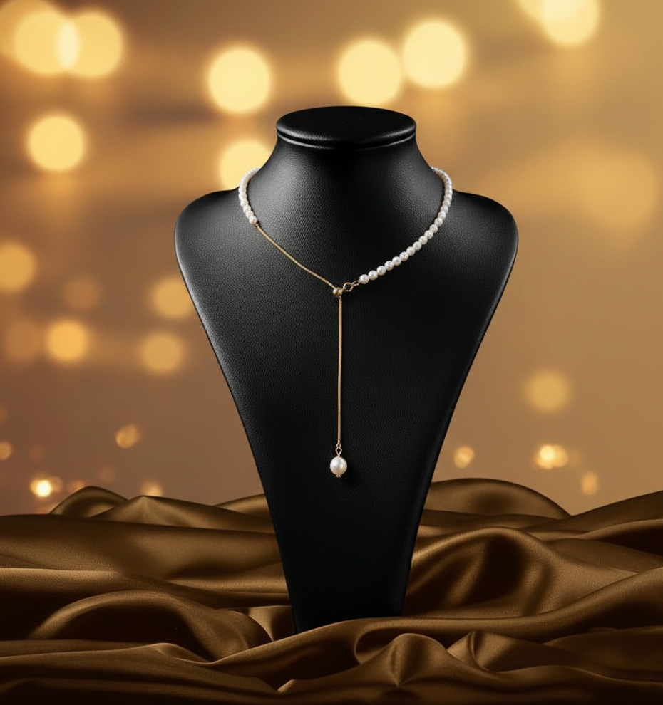 Natural Freshwater Pearl Panel Necklace