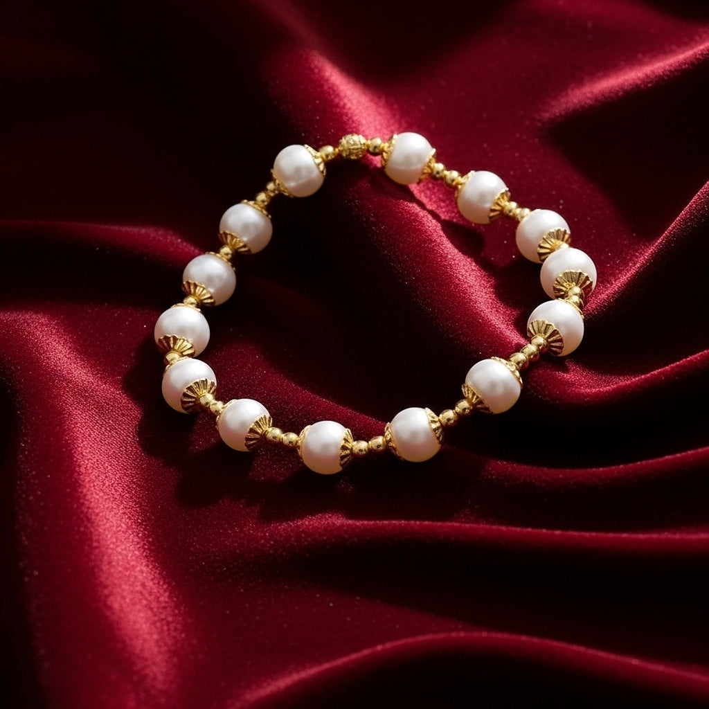 Real Freshwater Round Pearl Bracelet For Women Natural Pearl