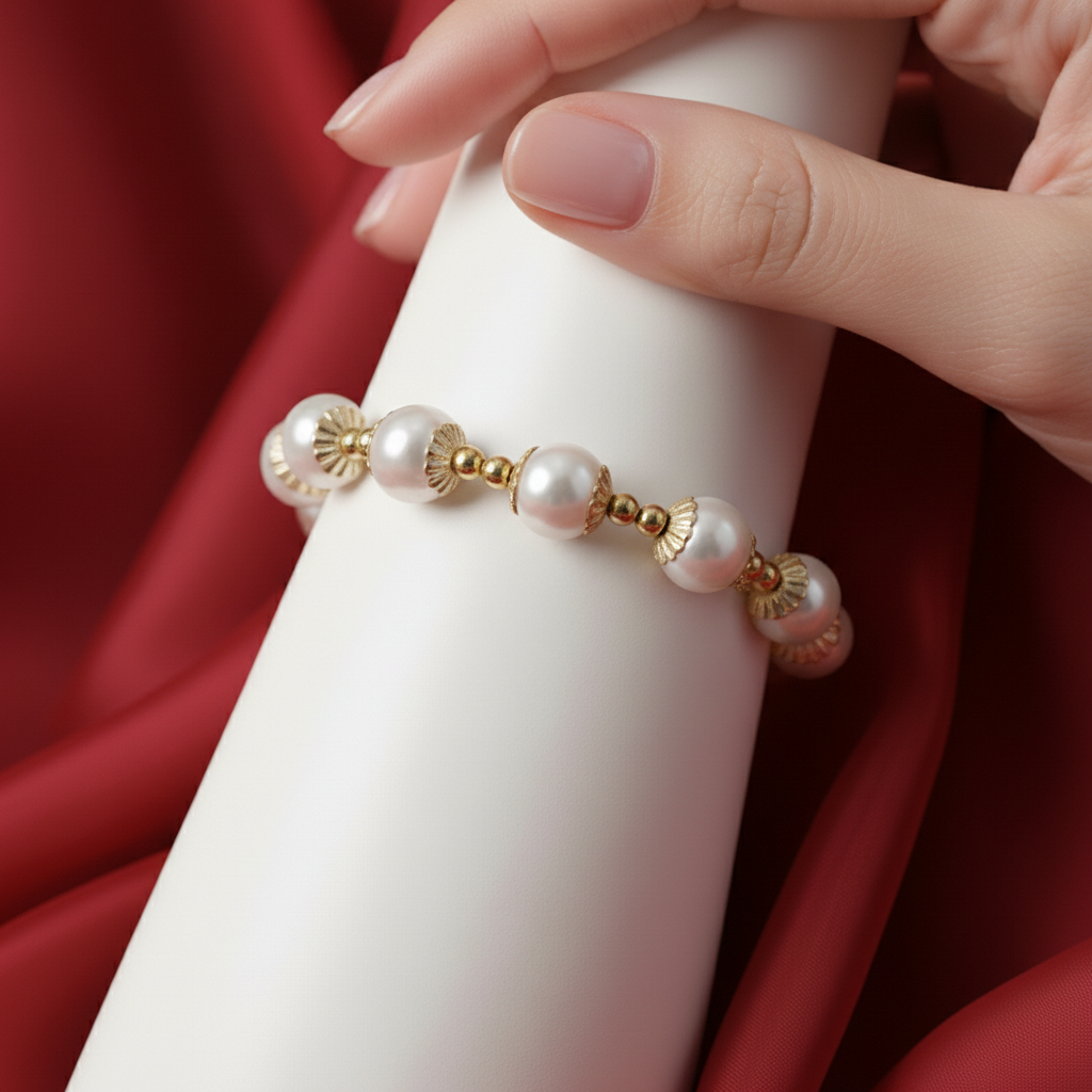 Real Freshwater Round Pearl Bracelet For Women Natural Pearl