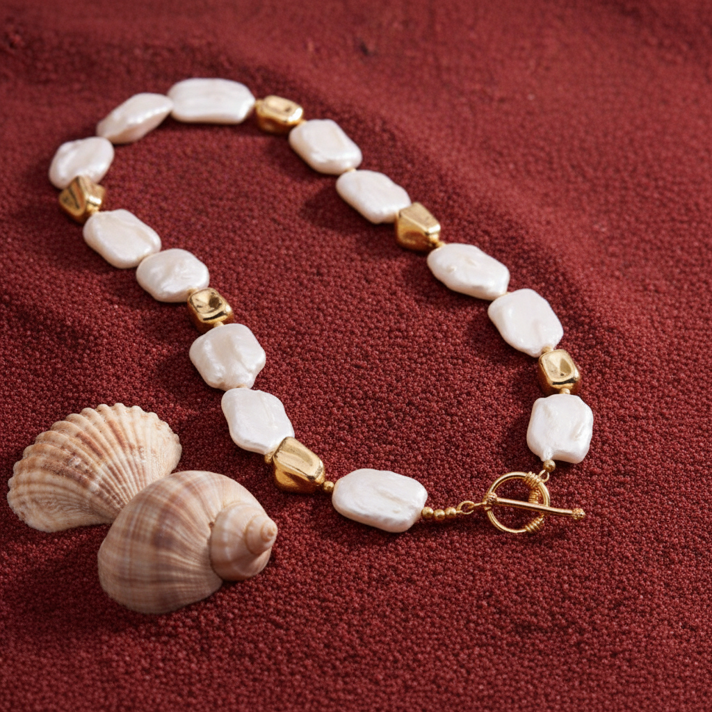 Vintage Stone Square Baroque Pearl Jewelry