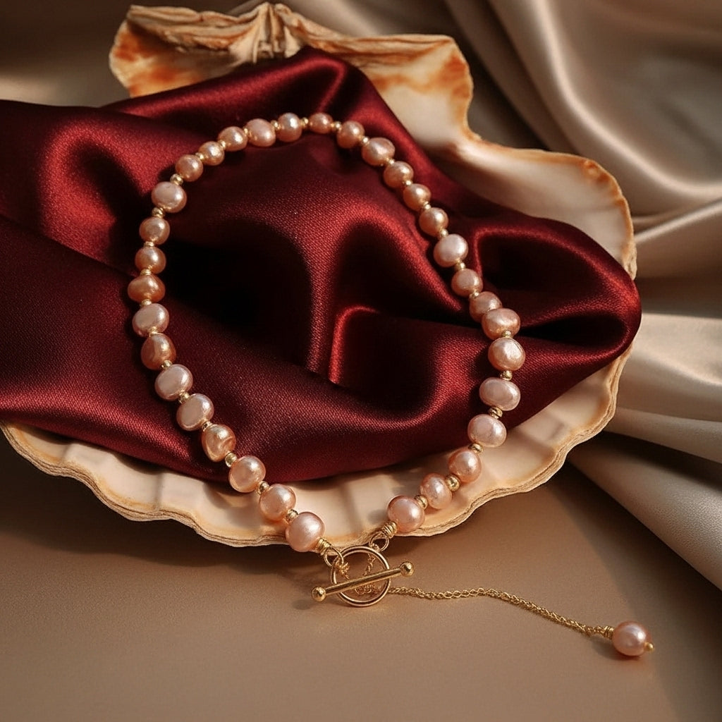 Baroque Pearl Necklace With Water Powder