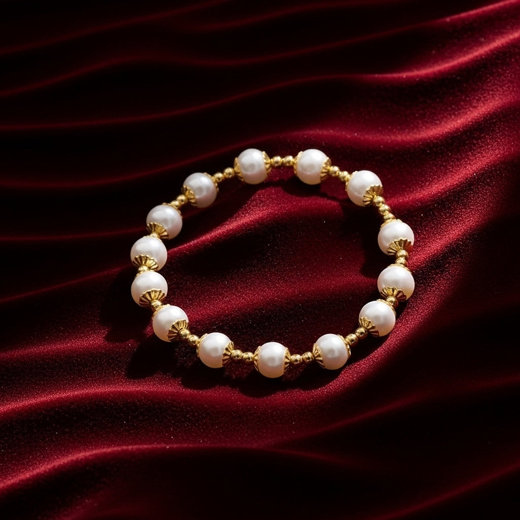 Real Freshwater Round Pearl Bracelet For Women Natural Pearl