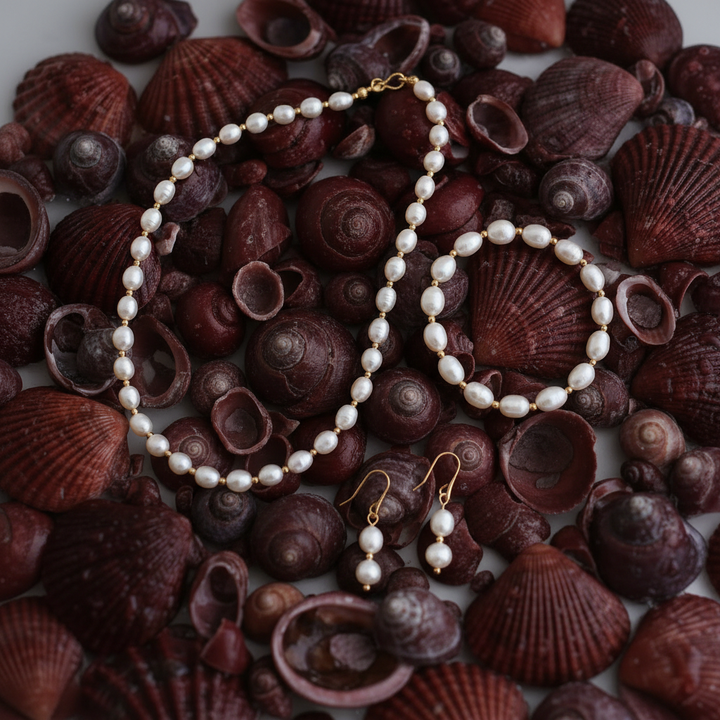 Baroque Freshwater Pearl Necklace Bracelet Earrings Set