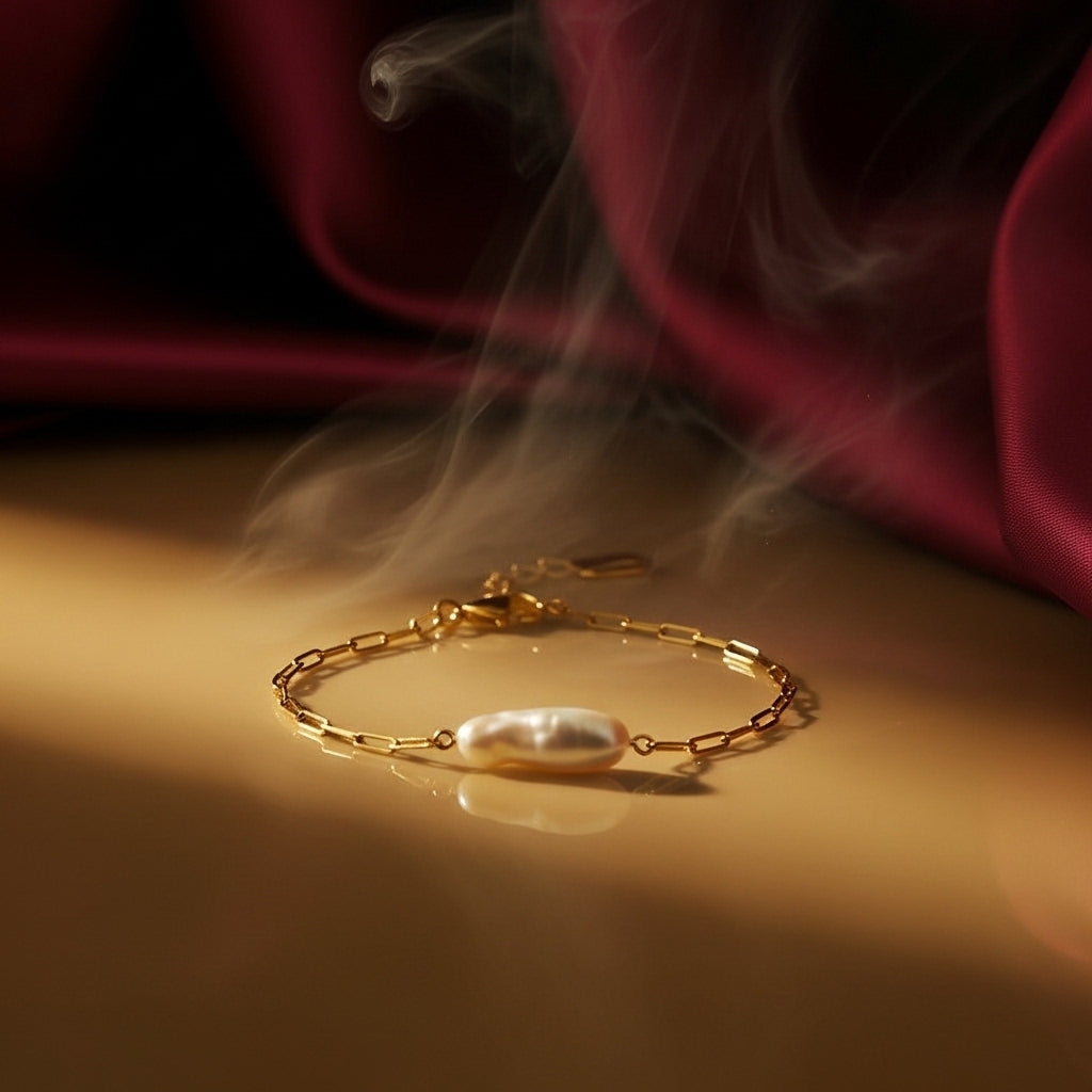 Baroque real pearl bracelet