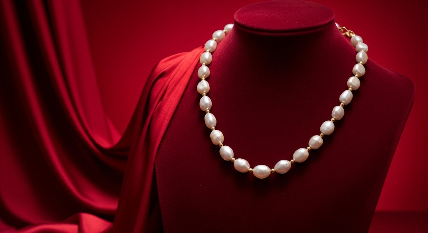 Baroque Freshwater Pearl Necklace Bracelet Earrings Set