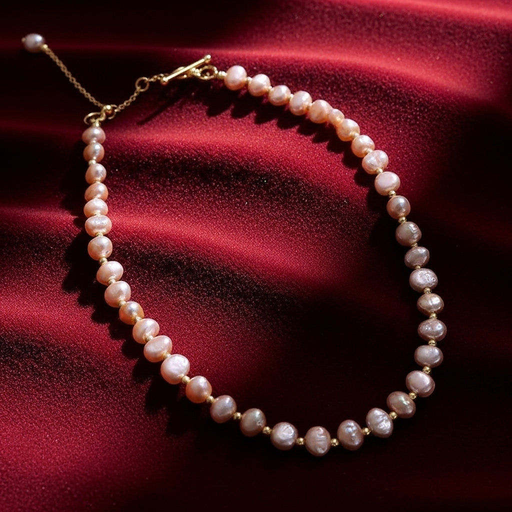 Baroque Pearl Necklace With Water Powder
