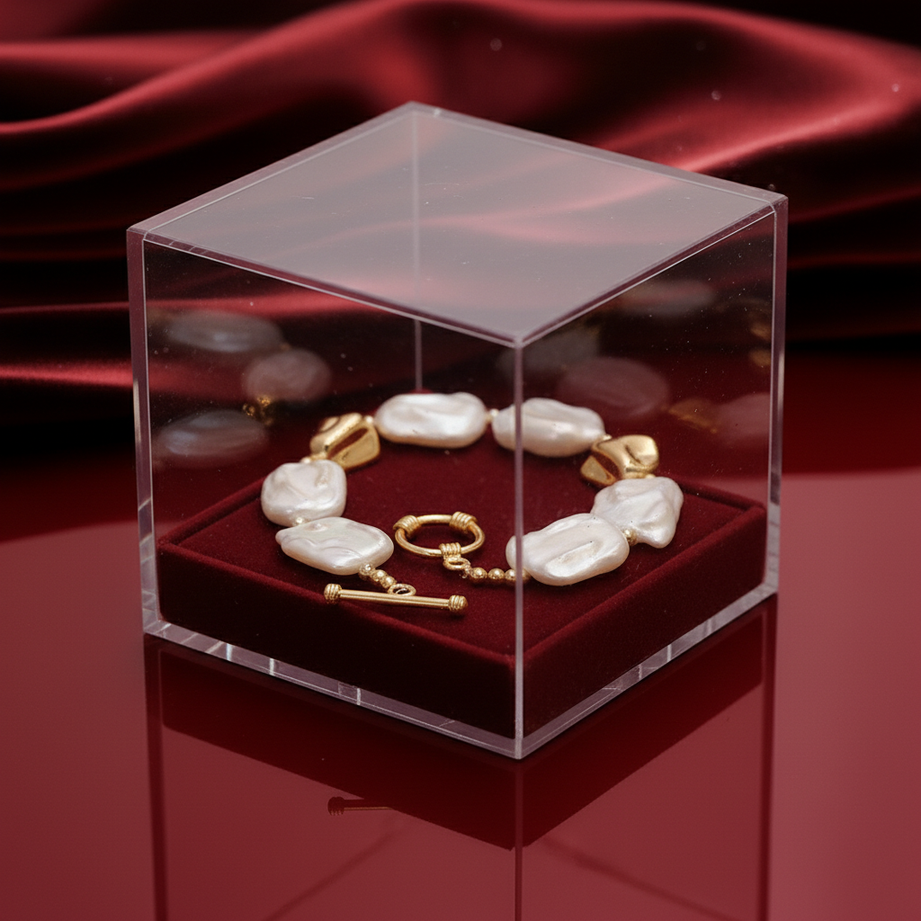 Vintage Stone Square Baroque Pearl Jewelry