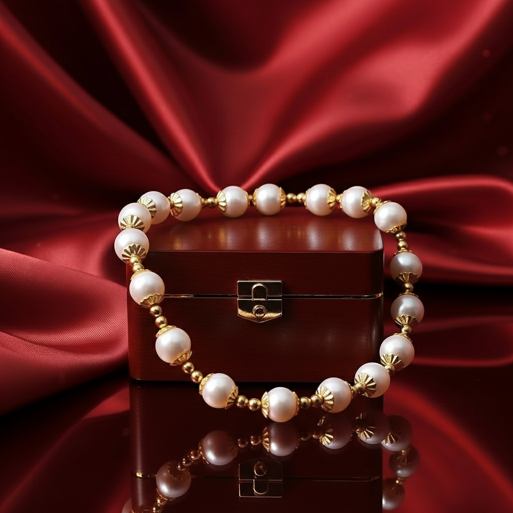 Real Freshwater Round Pearl Bracelet For Women Natural Pearl