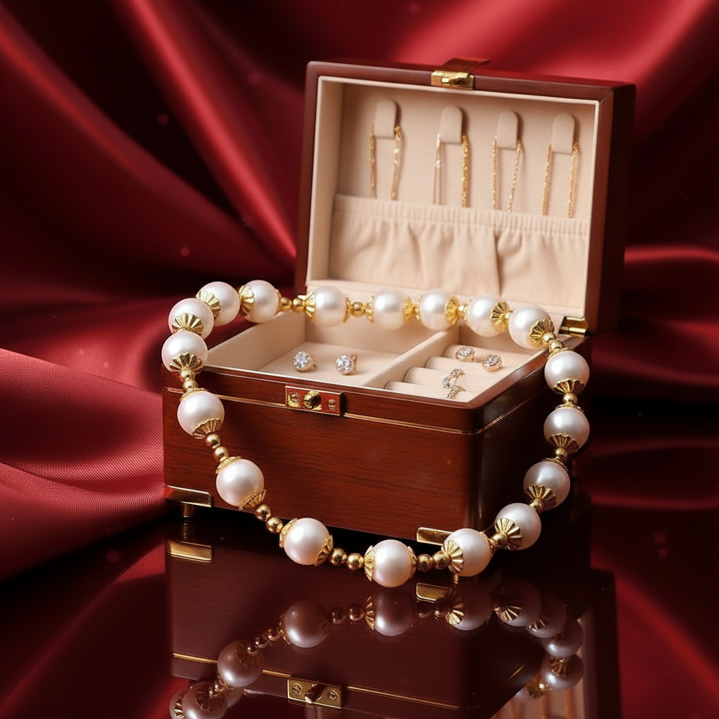 Real Freshwater Round Pearl Bracelet For Women Natural Pearl
