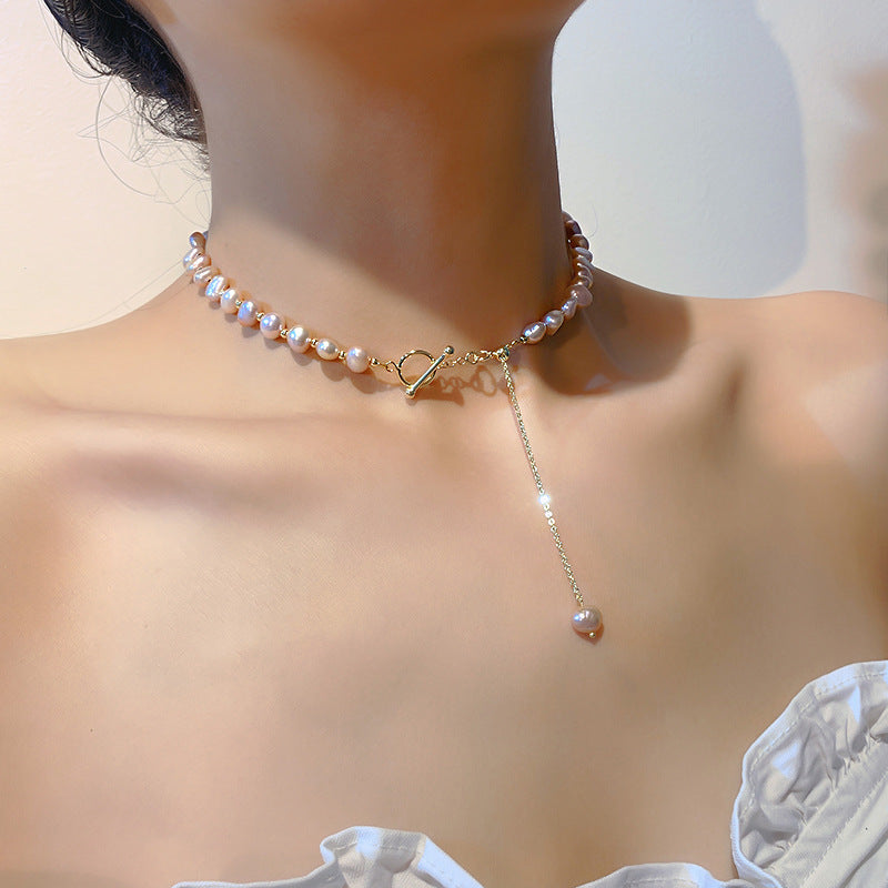 Baroque Pearl Necklace With Water Powder