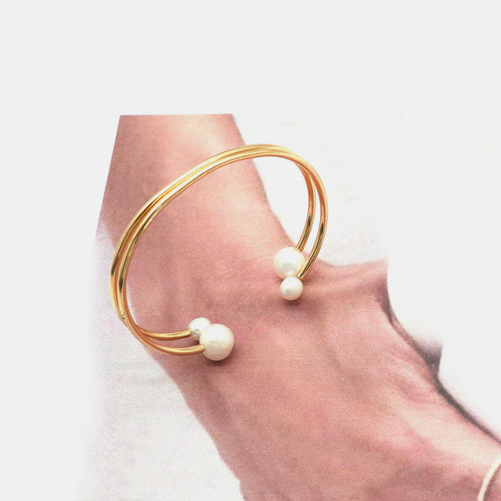 Copper-plated Real Gold French Double-layer Personality Simple Ins Style Jewelry