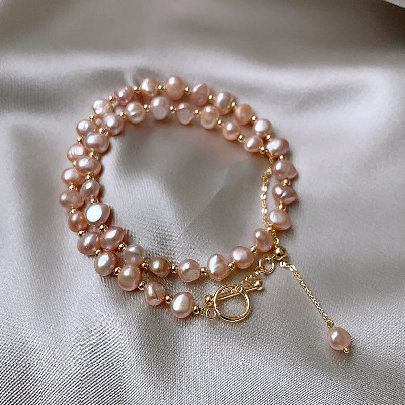 Baroque Pearl Necklace With Water Powder