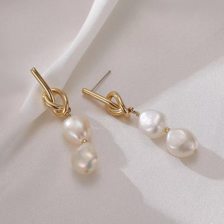 Long Bends And Hitches Imitation Fresh Water Pearl Earrings Women