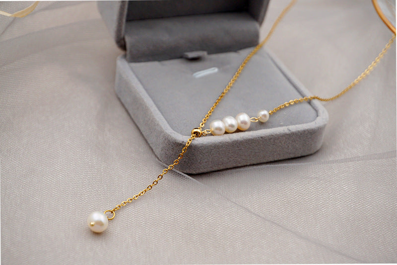 Women's Fresh Water Pearl Grace Clavicle Chain