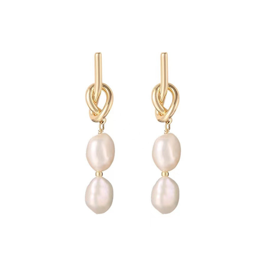 Long Bends And Hitches Imitation Fresh Water Pearl Earrings Women